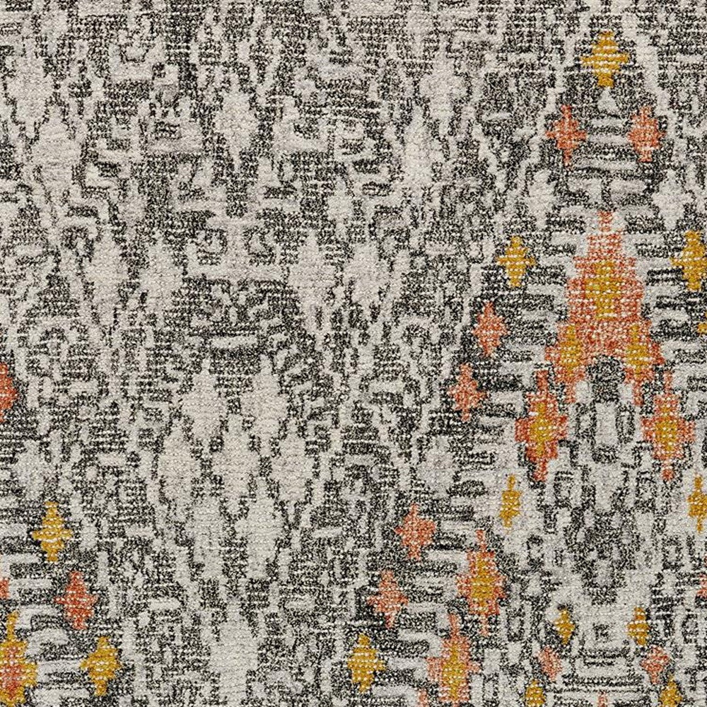 5' X 8' Gray and Ivory Wool Geometric Hand Tufted Area Rug